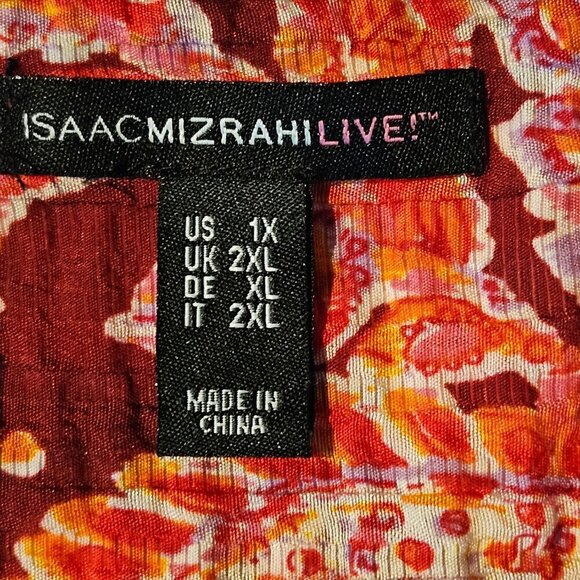 Isaac Mizrahi Live Women Size 1X Button down Blouse Paisley with trim. - Picture 7 of 10